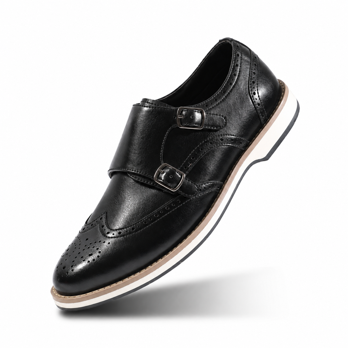 Monkstory Atelier 1938 Hybrid Double Monk Slip-Ons – Black
