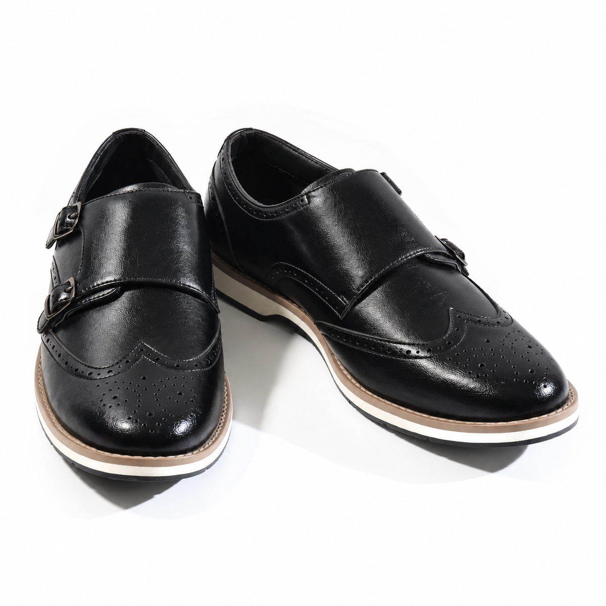 Monkstory Atelier 1938 Hybrid Double Monk Slip-Ons – Black
