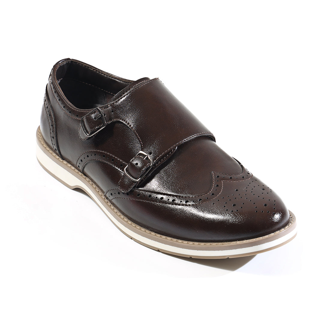 Monkstory Atelier 1938 Hybrid Double Monk Slip-Ons – Brown