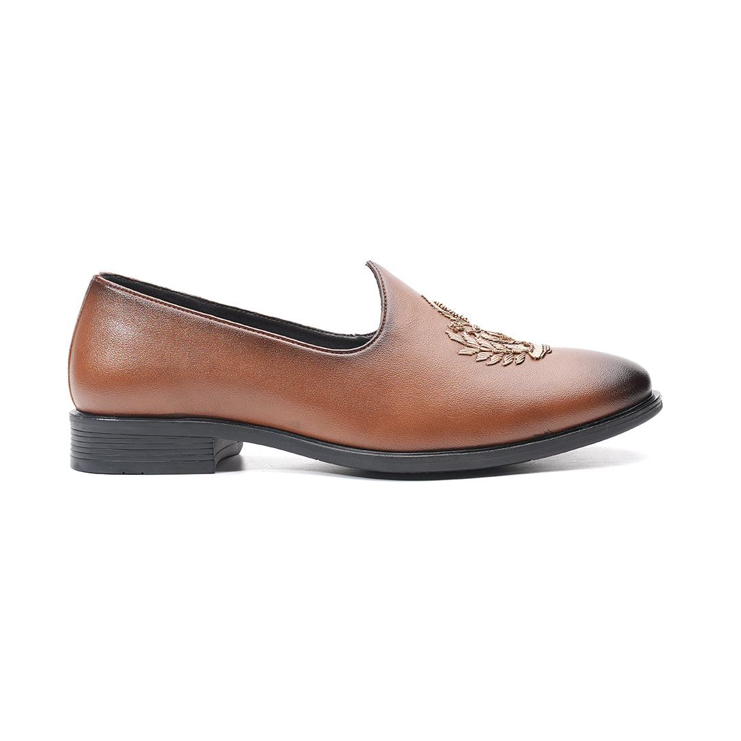 Monkstory Legacy Embroidered Mojaris – Tan