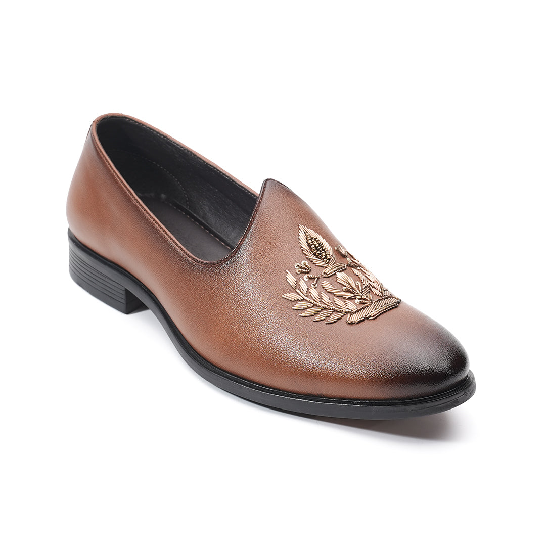 Monkstory Legacy Embroidered Mojaris – Tan