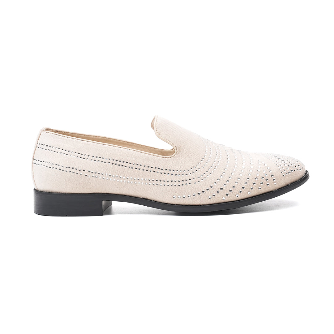 Monkstory Cascade Crystal Slip-Ons – Beige
