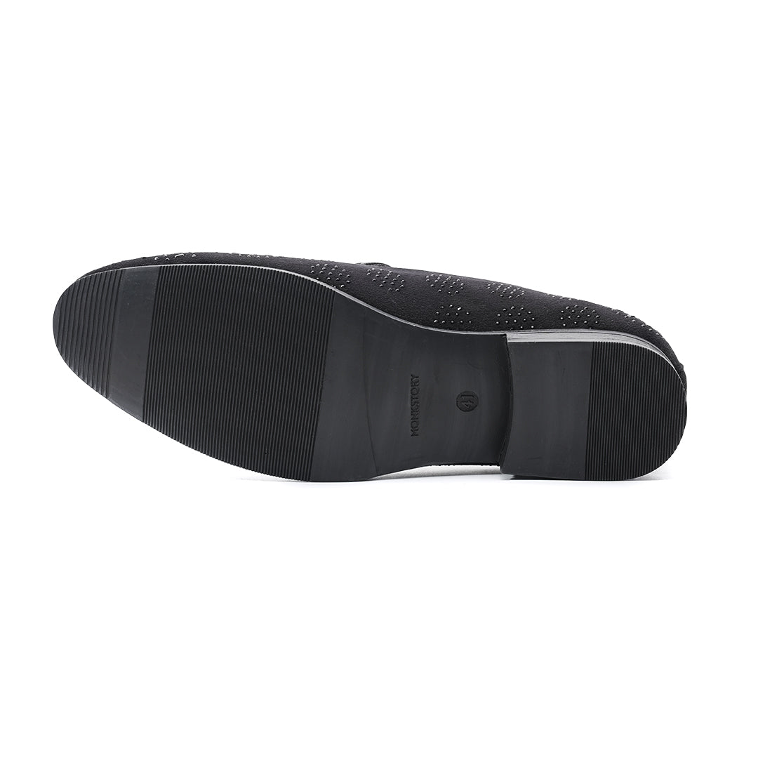 Monkstory Stardust Crystal Slip-Ons – Black