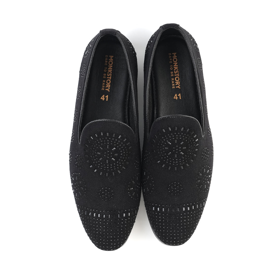 Monkstory Stardust Crystal Slip-Ons – Black
