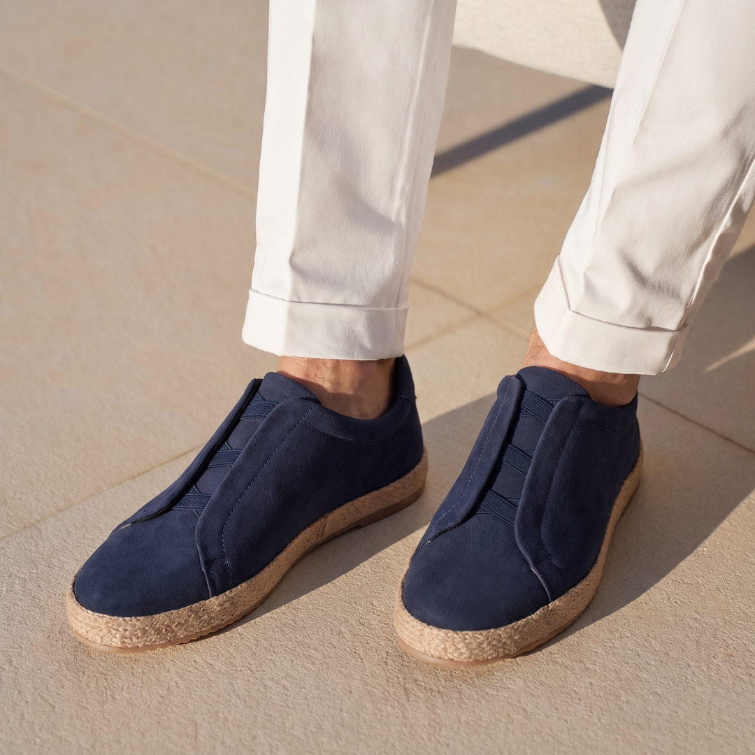 Monkstory Yacht Club Elastic Slip-On Espadrille Sneakers – Deep Navy