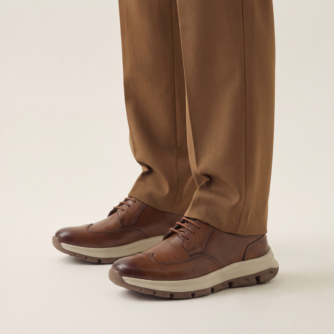 Monkstory Gravity Lift Wingtip Derby Sneakers – Tan