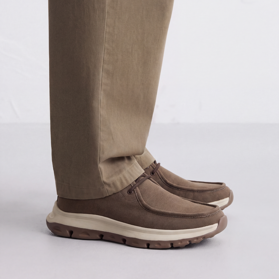 Monkstory Gravity Lift Washed Canvas Moc Toe Sneakers – Brown