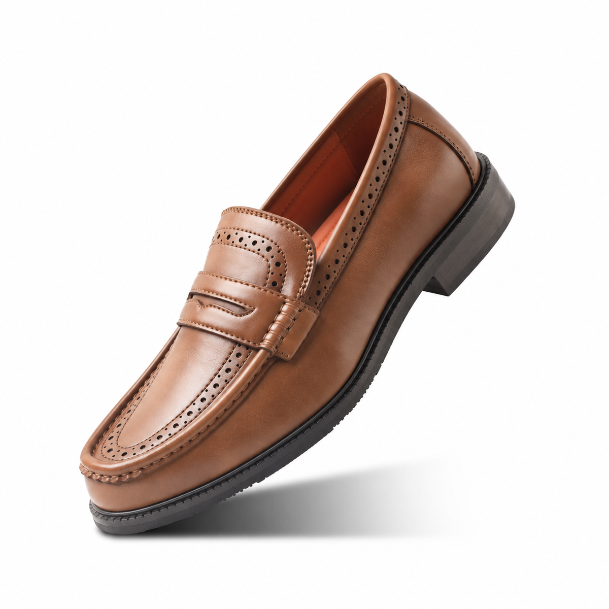 Monkstory Atelier 1936 Penny Brogue Loafers – Tan
