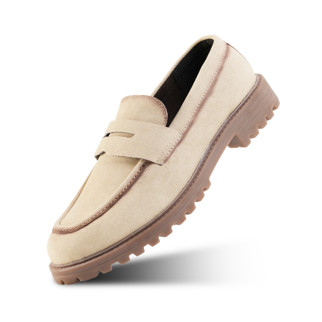 Monkstory Cosmopolitan Dune Penny Loafers  - Beige
