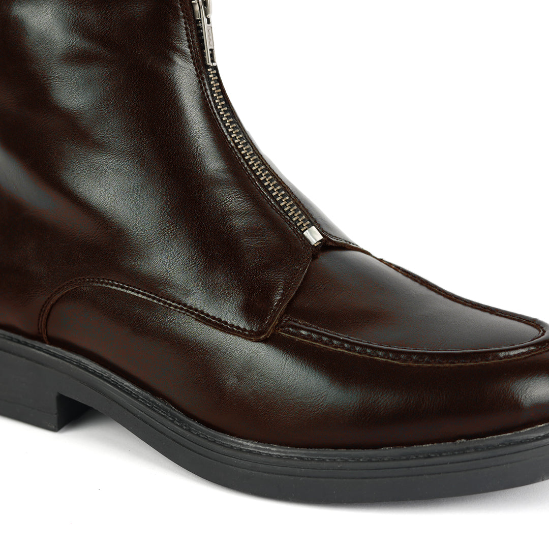 Monkstory Cosmopolitan Zip-Up Boots  - Brown