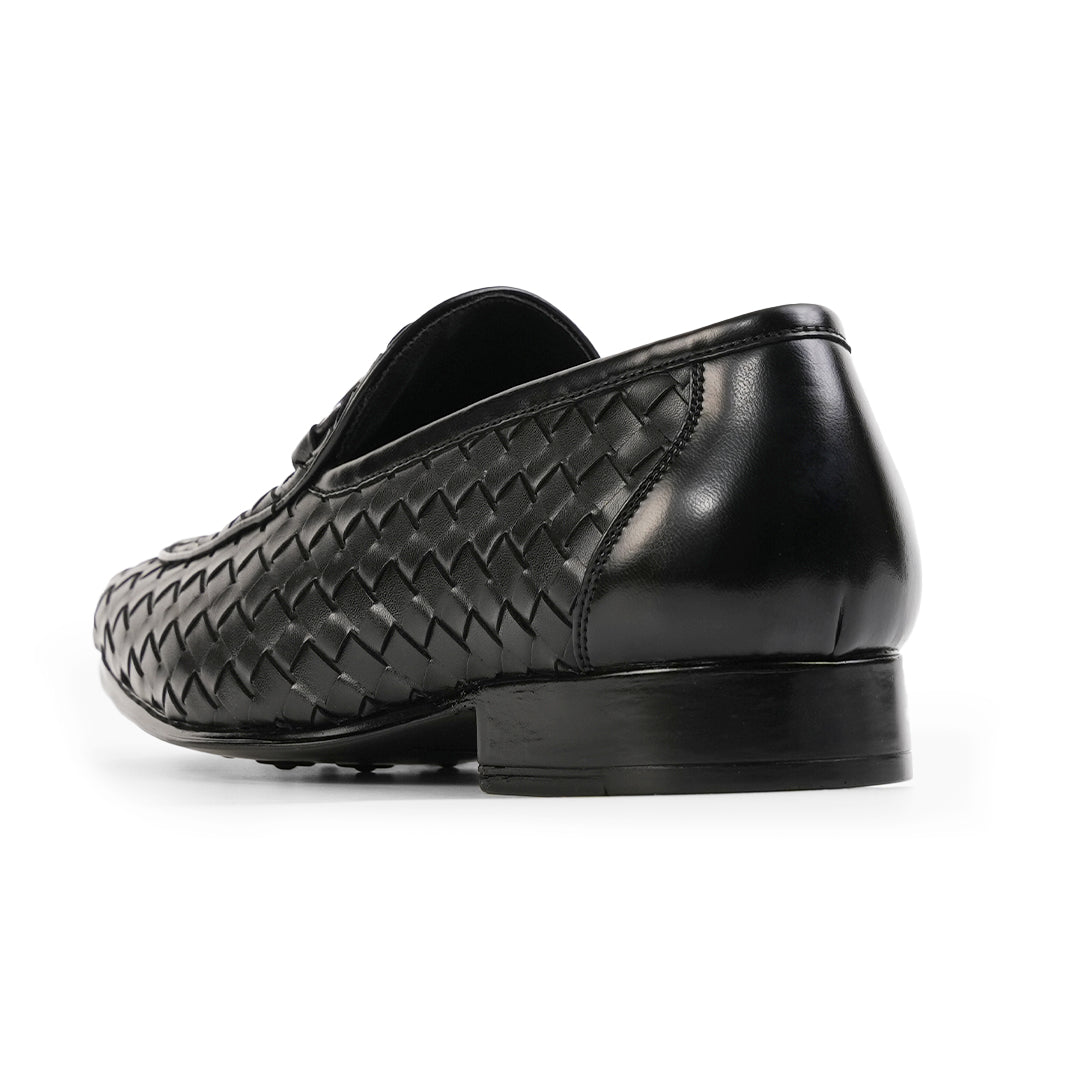 Monkstory Horsebit Smart Hand Woven Slip-Ons – Black