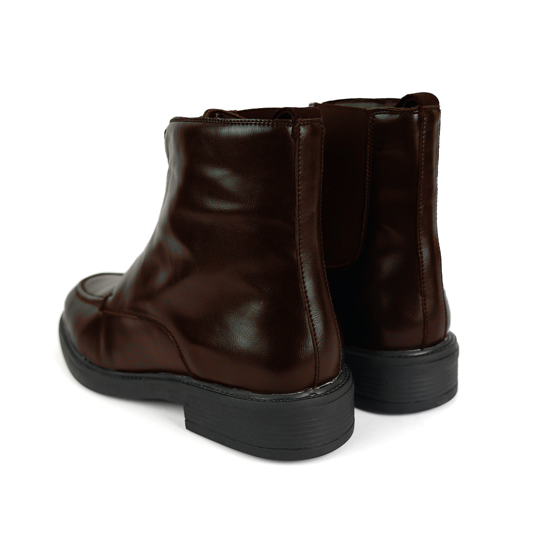 Monkstory Cosmopolitan Zip-Up Boots  - Brown