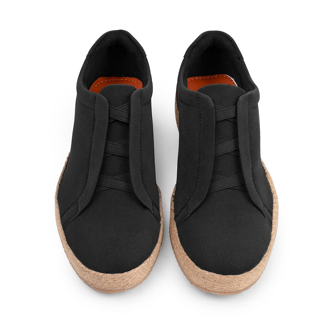 Monkstory Yacht Club Elastic Slip-On Espadrille Sneakers – Carbon Black