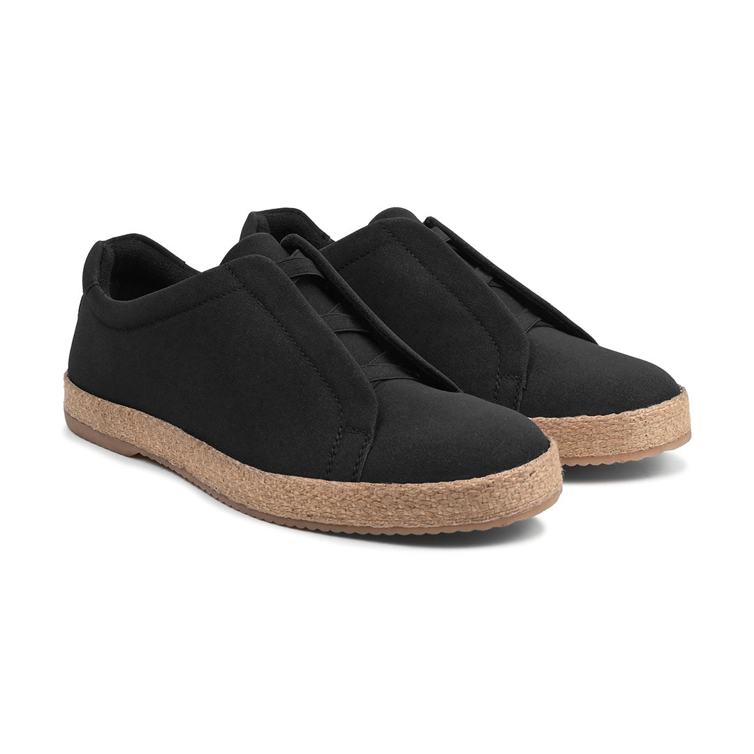 Monkstory Yacht Club Elastic Slip-On Espadrille Sneakers – Carbon Black