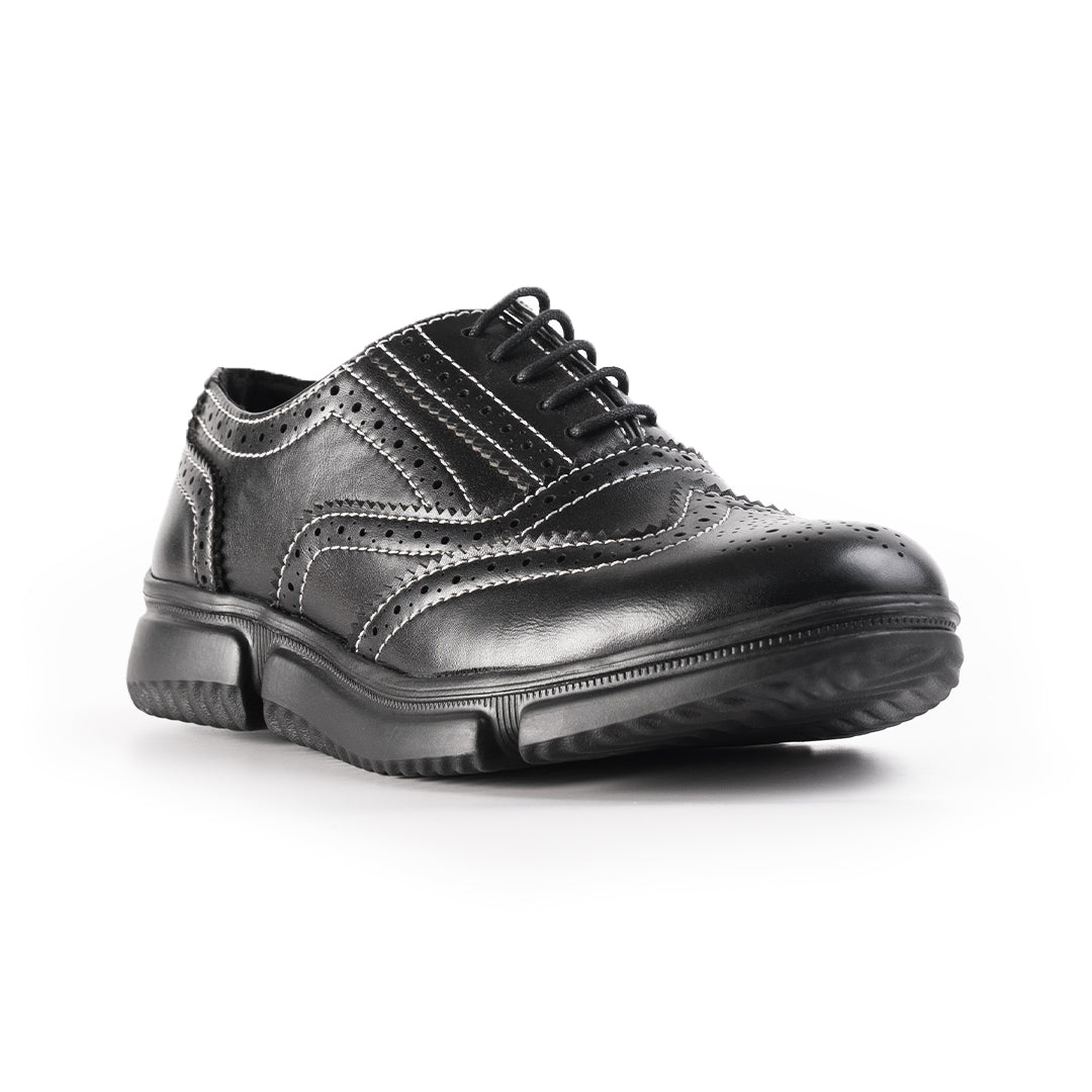 Monkstory Gravity Lift Ultra-Comfort Brogue Sneakers - Black
