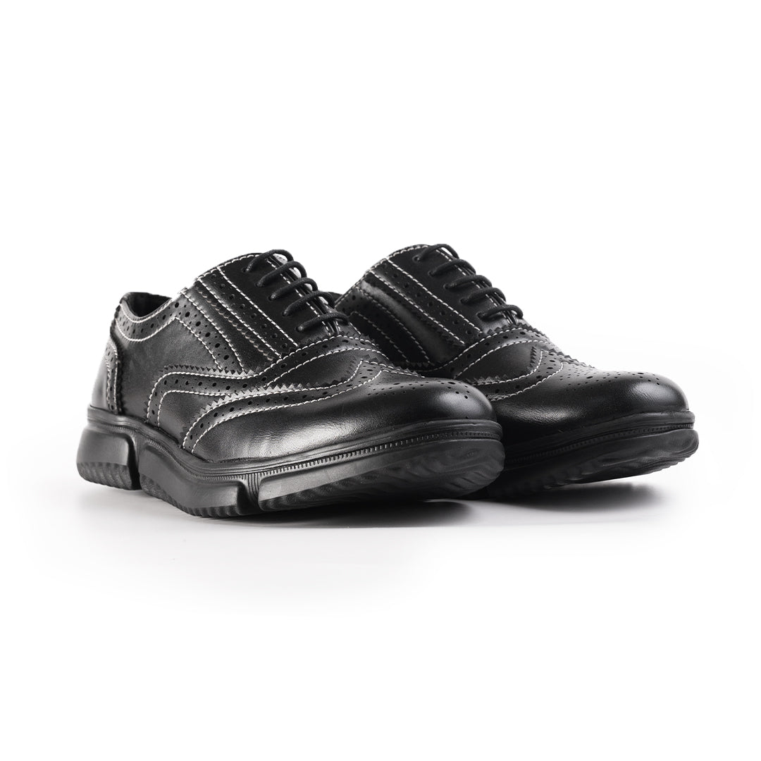 Monkstory Gravity Lift Ultra-Comfort Brogue Sneakers - Black