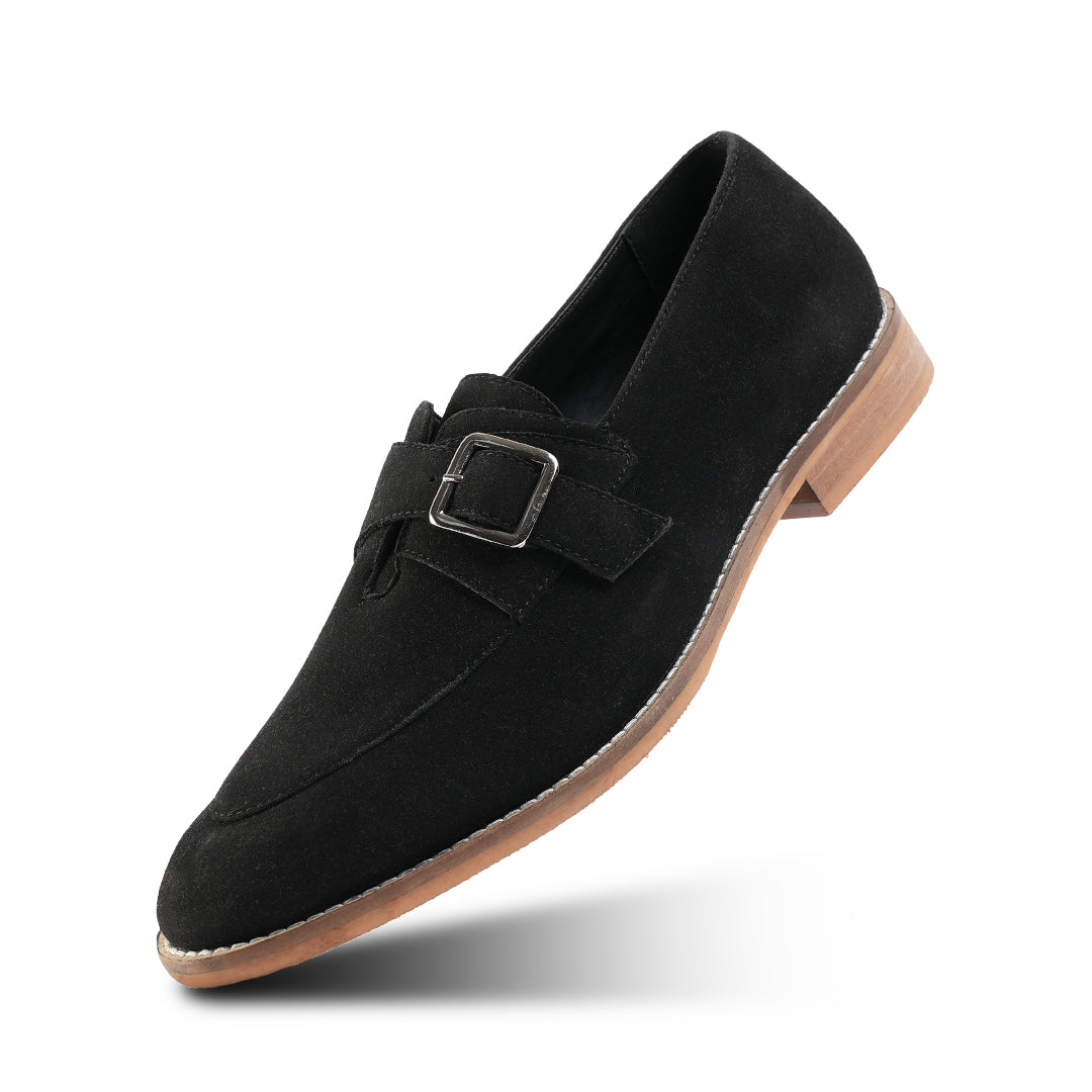 Monkstory Rustic Buckle Slip-Ons - Black