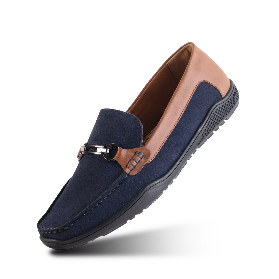 Monkstory Suede Driving Loafers  - Blue