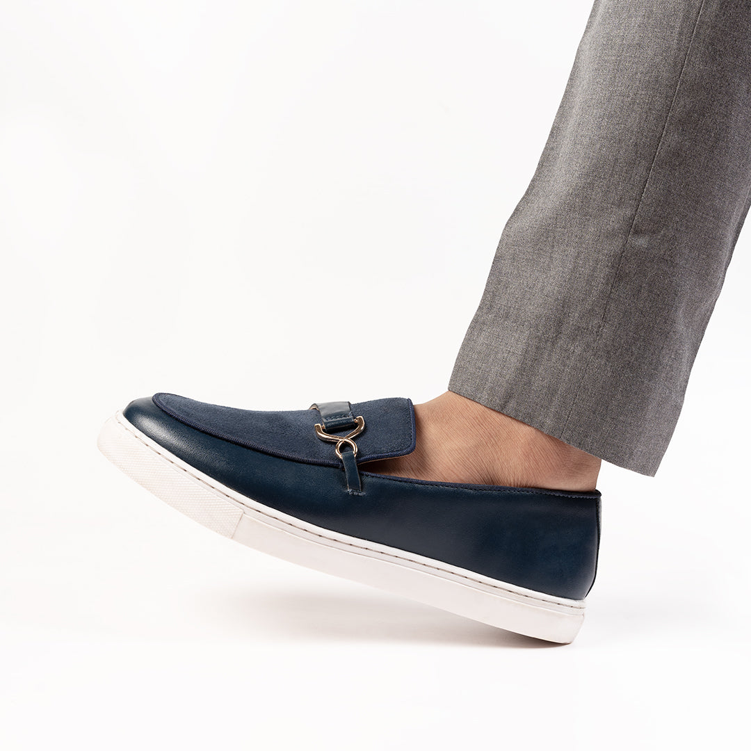 Monkstory Side Buckle Slip-On Sneakers - Blue