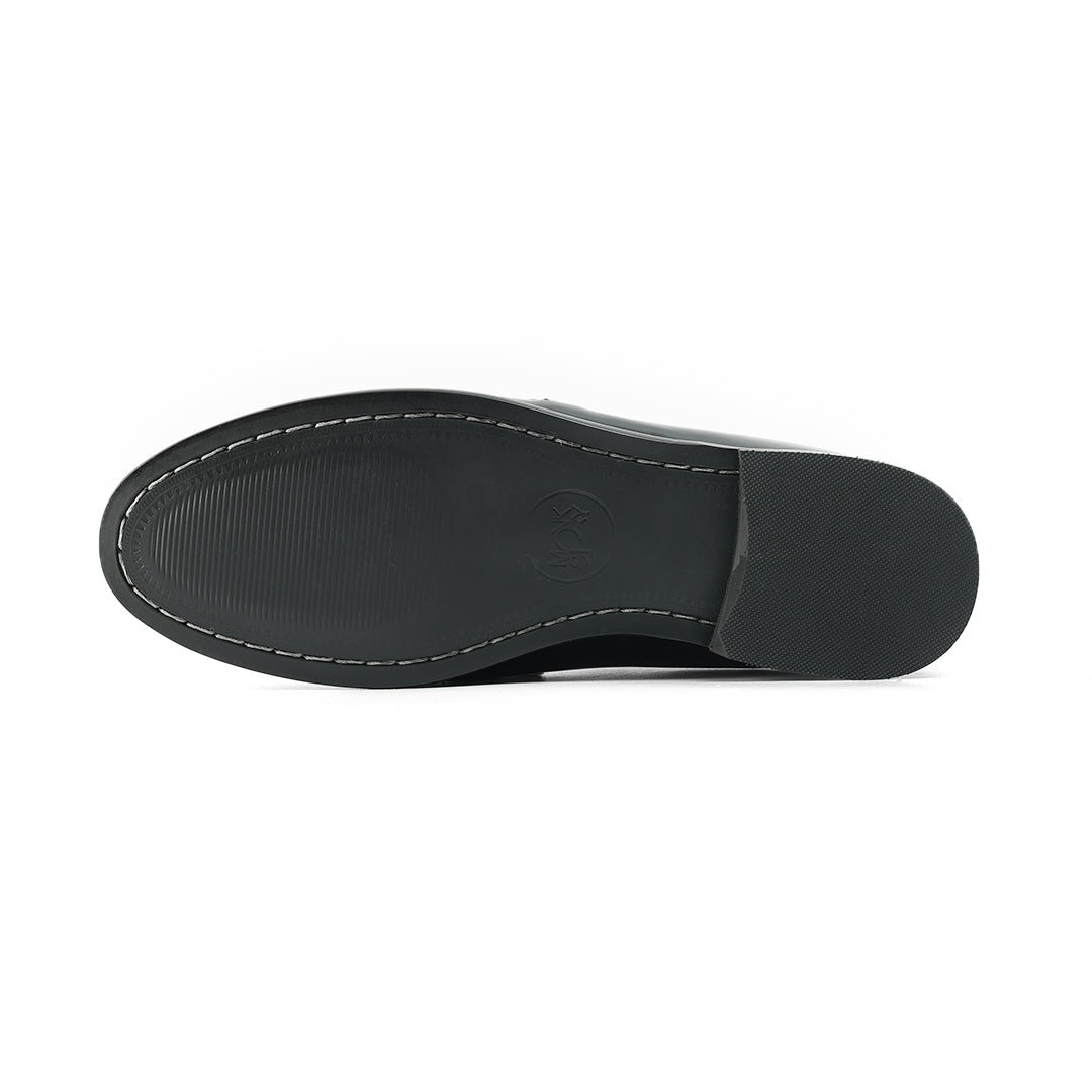 Monkstory Eclecta Glossy Side Buckle Slip Ons - Blue/Black