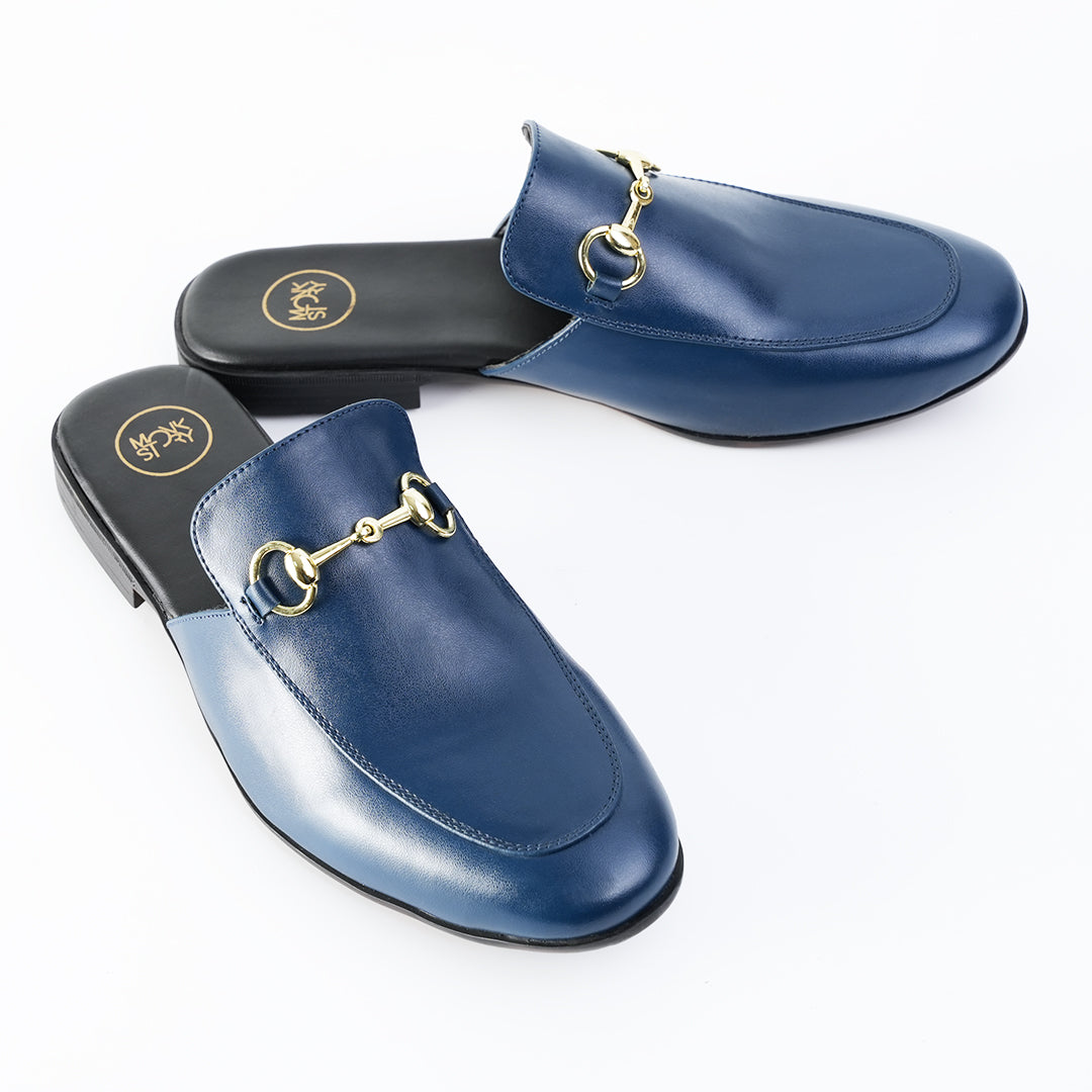 Monkstory Horsebit Classic Mules - Blue