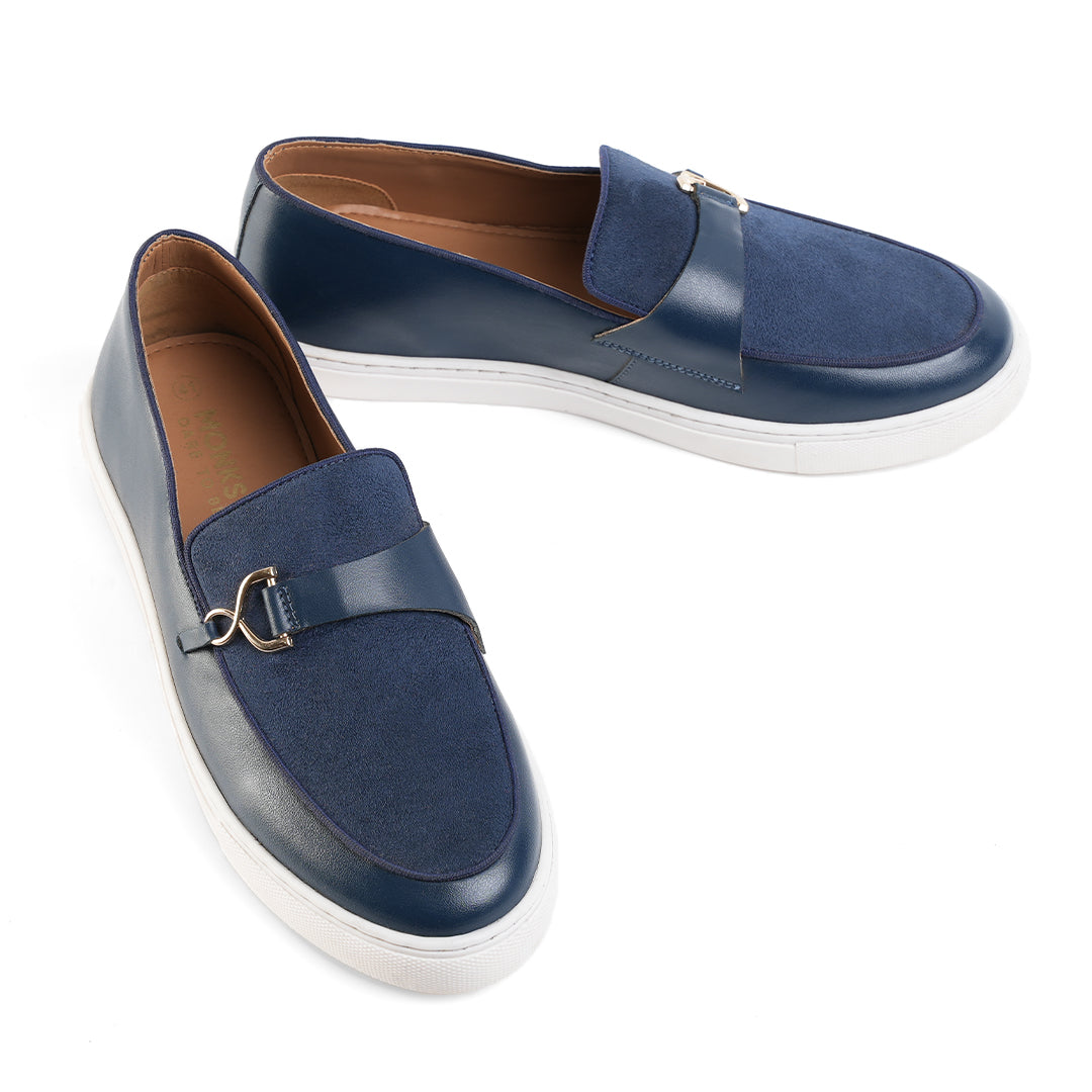 Monkstory Side Buckle Slip-On Sneakers - Blue