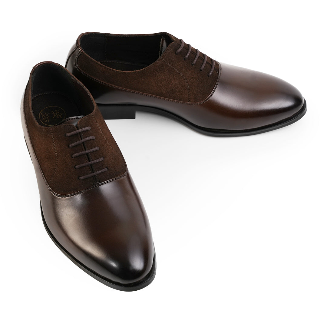 Monkstory Glossy-Suede Oxford Hybrid Lace-ups - Brown