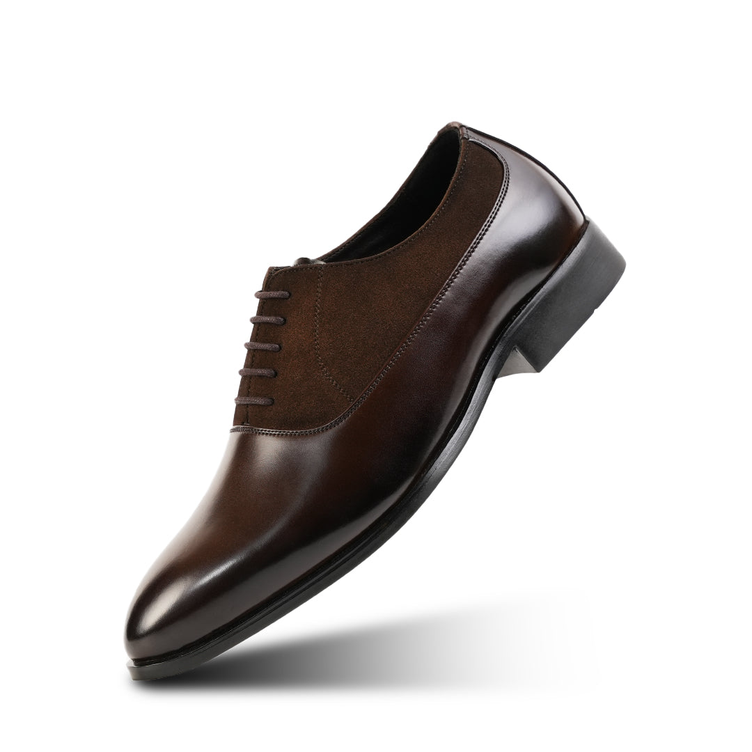 Monkstory Glossy-Suede Oxford Hybrid Lace-ups - Brown