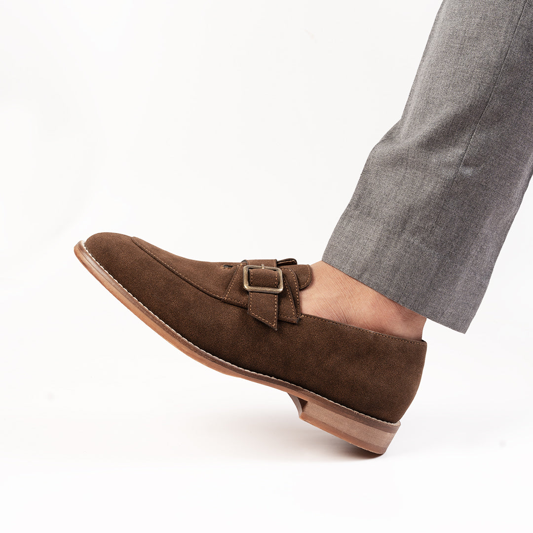 Monkstory Rustic Buckle Slip-Ons - Brown