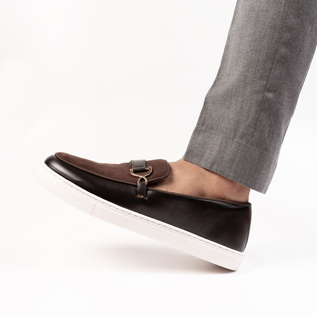 Monkstory Side Buckle Slip-On Sneakers - Brown