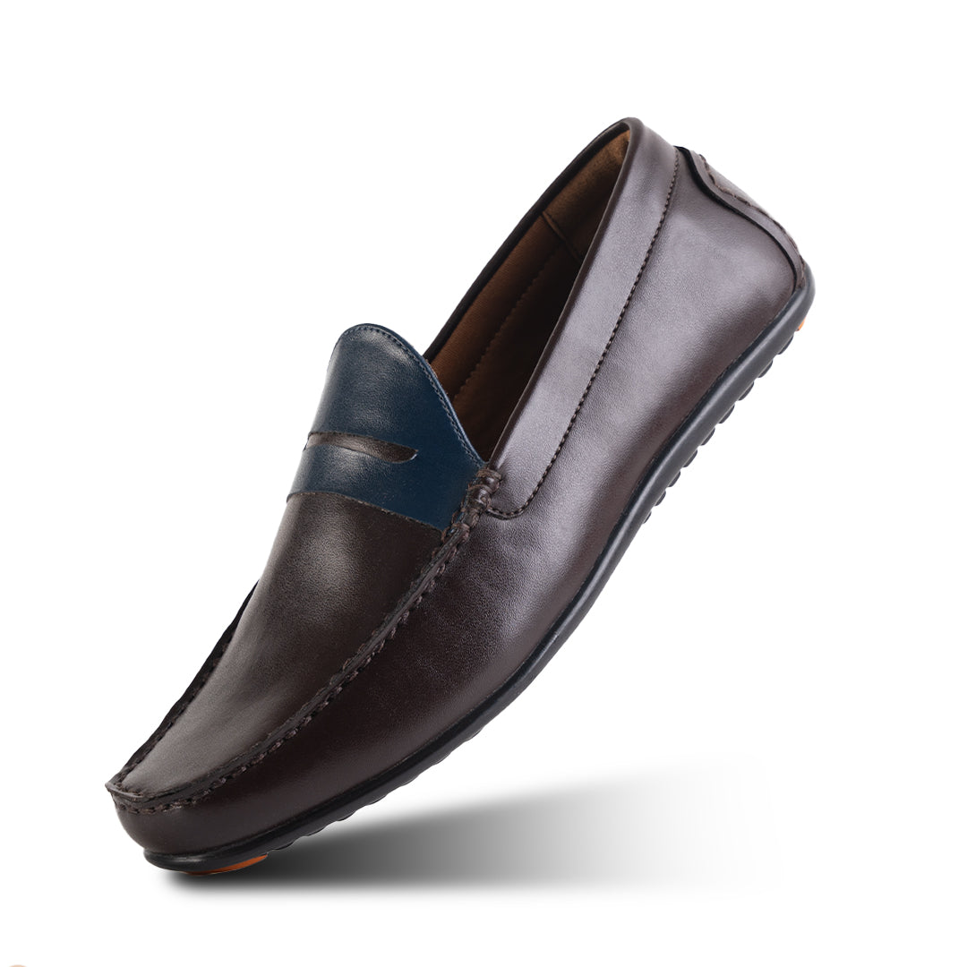 Monkstory Dual Tone Driving Loafers  - Burgundy/Blue