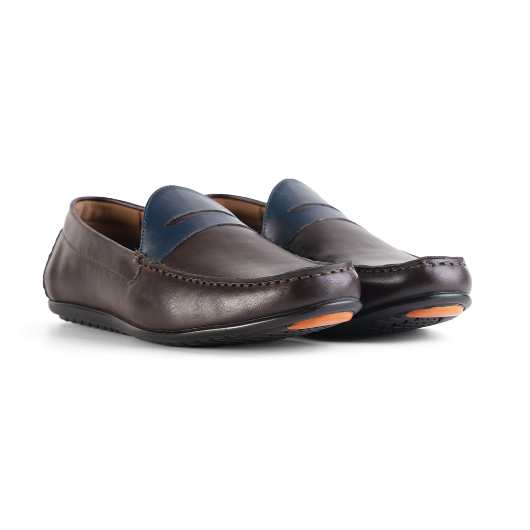 Monkstory Dual Tone Driving Loafers  - Burgundy/Blue