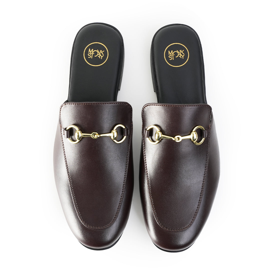 Monkstory Horsebit Classic Mules - Brown