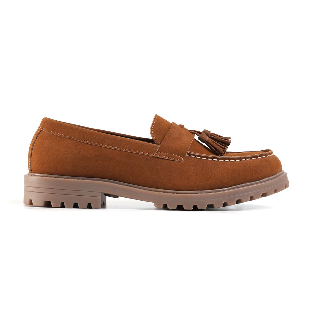 Monkstory Cosmopolitan Rugged Tassel Loafers  - Tan