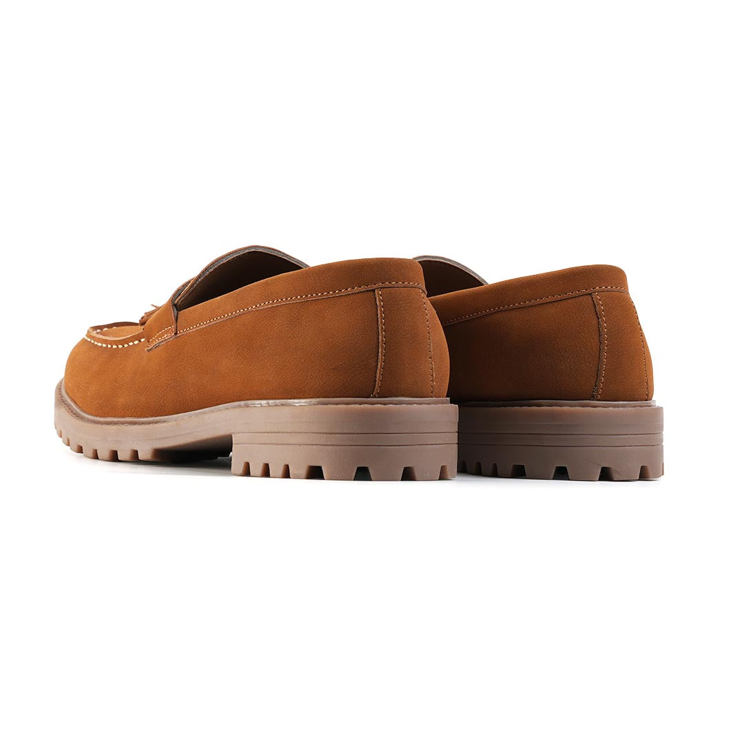 Monkstory Cosmopolitan Rugged Tassel Loafers  - Tan