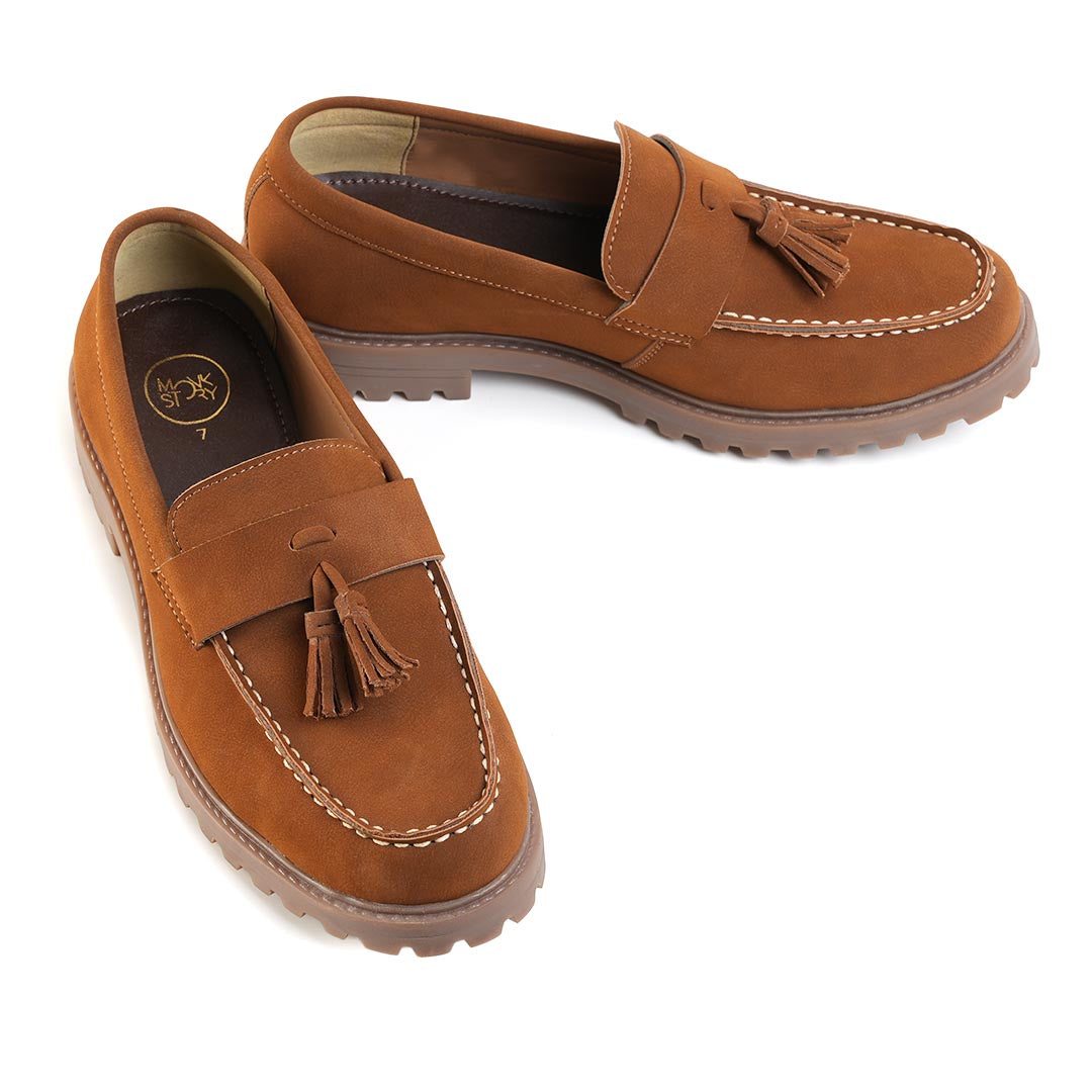 Monkstory Cosmopolitan Rugged Tassel Loafers  - Tan