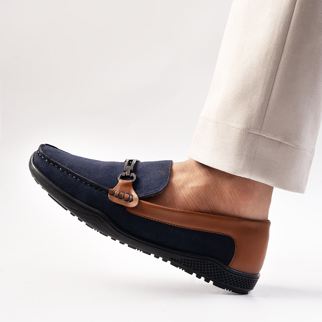 Monkstory Suede Driving Loafers  - Blue