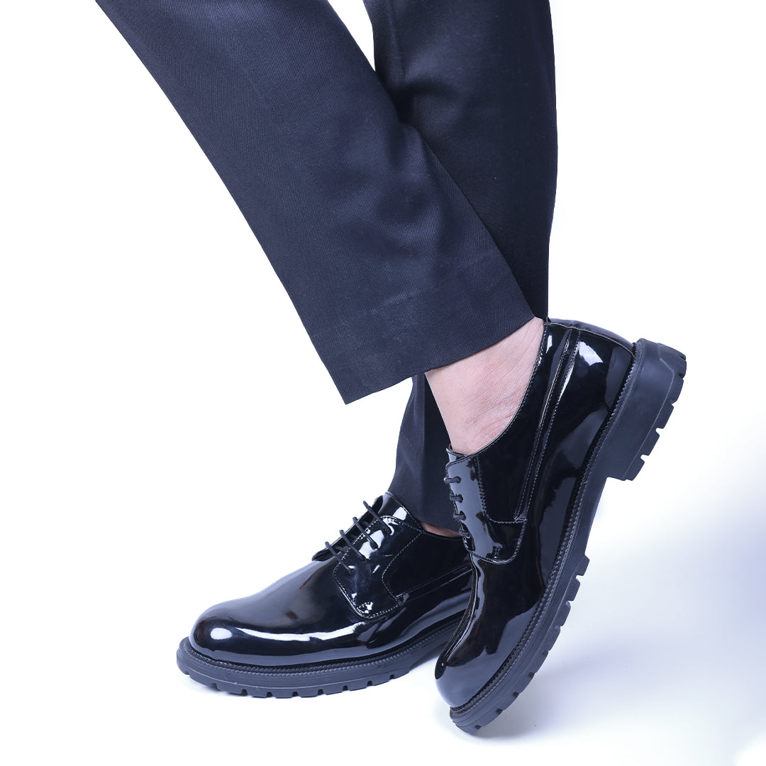 Monkstory Atelier 1990 Patent Derby Lace-Ups - Black