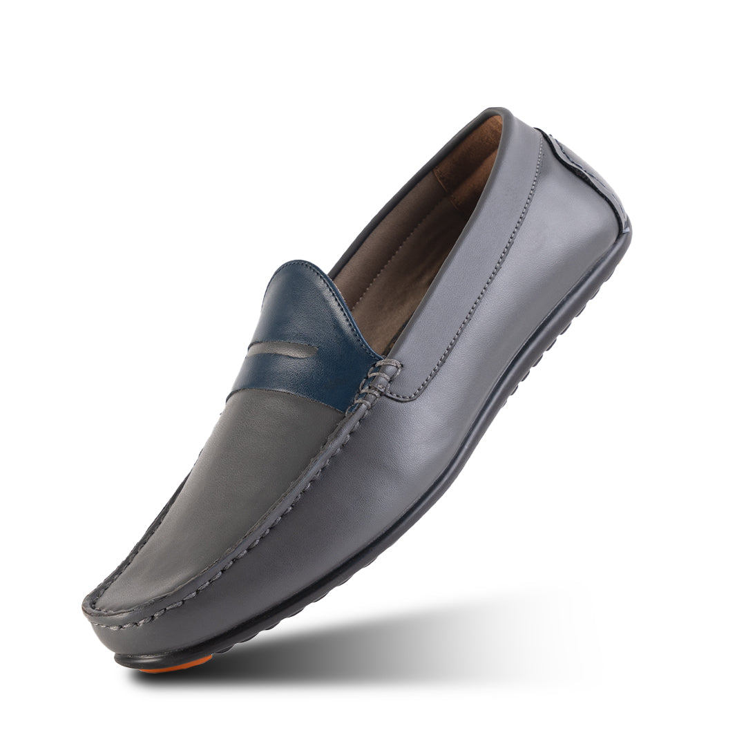 Monkstory Dual Tone Driving Loafers - Grey/Blue