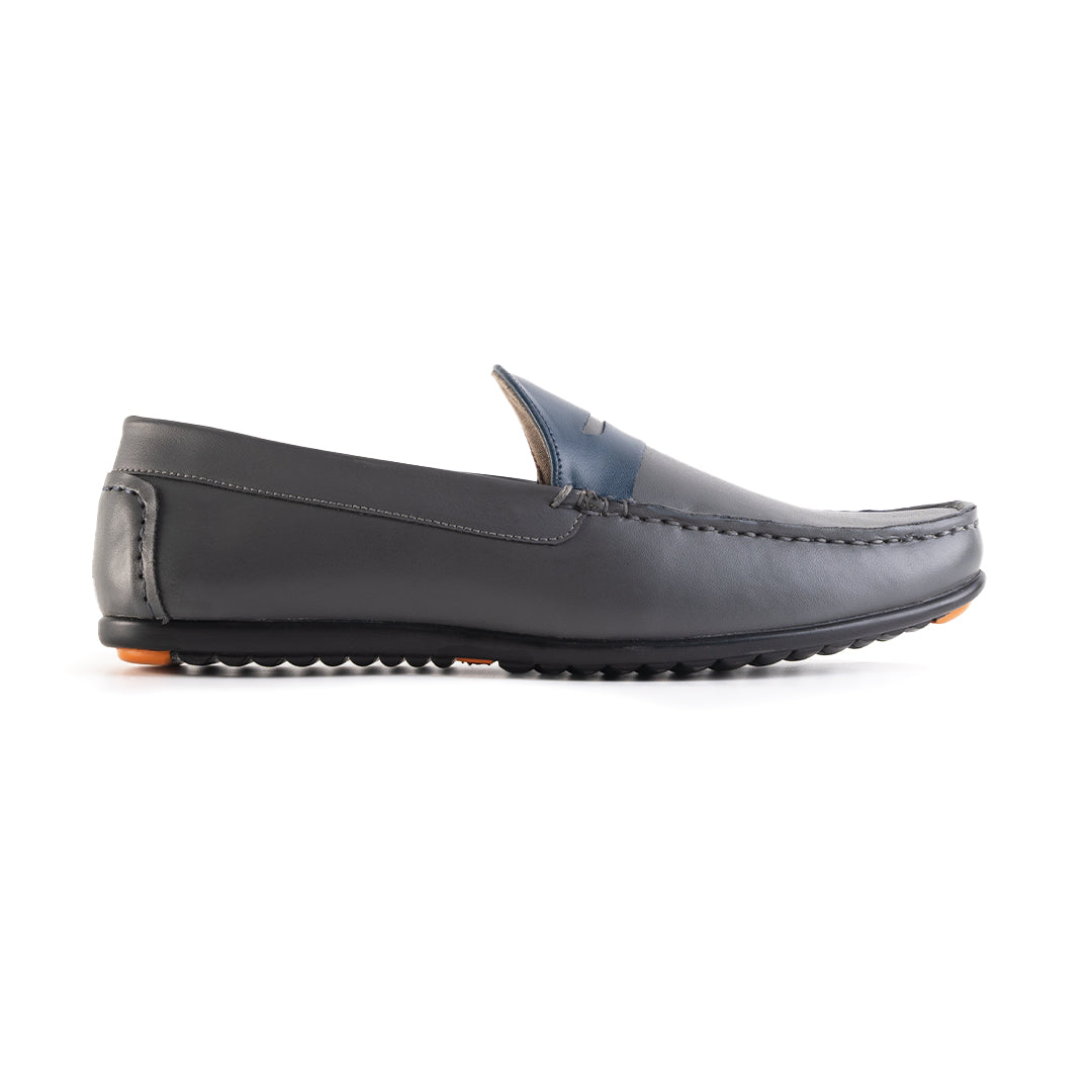 Monkstory Dual Tone Driving Loafers - Grey/Blue