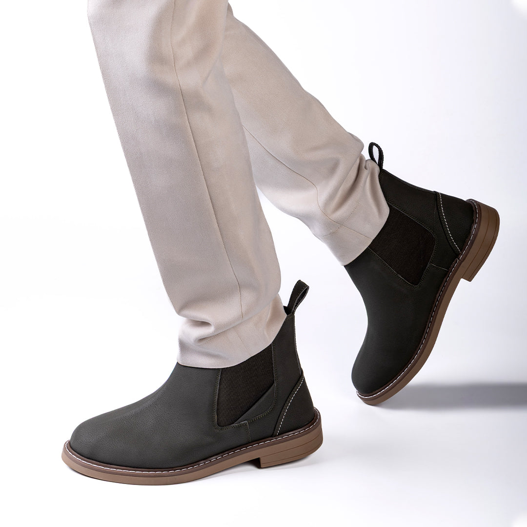 Monkstory Modern Chelsea Boots - Matte Olive