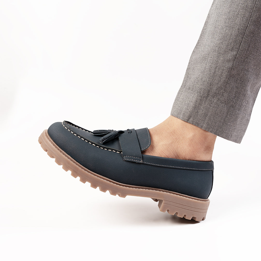 Monkstory Cosmopolitan Bold Tassel Loafers  - Blue