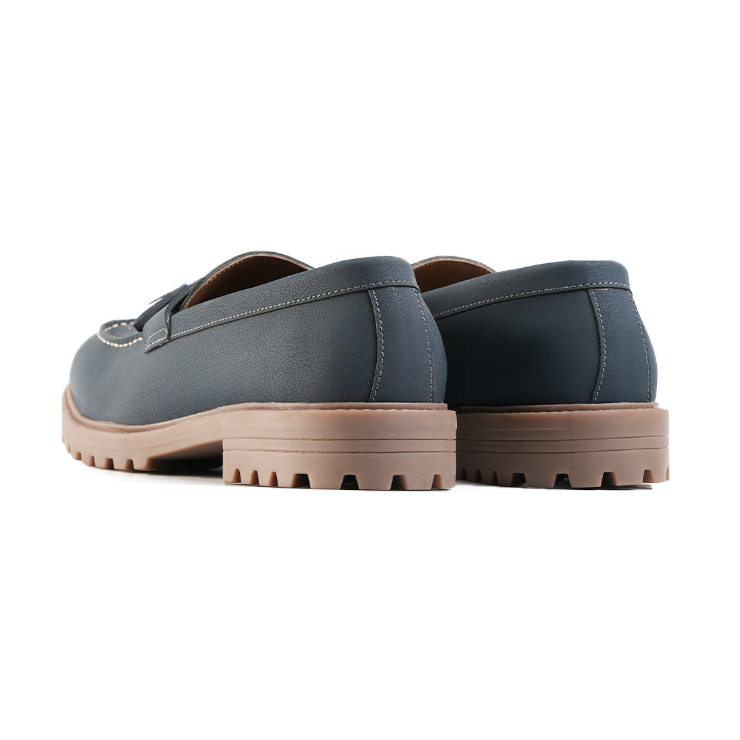 Monkstory Cosmopolitan Bold Tassel Loafers  - Blue