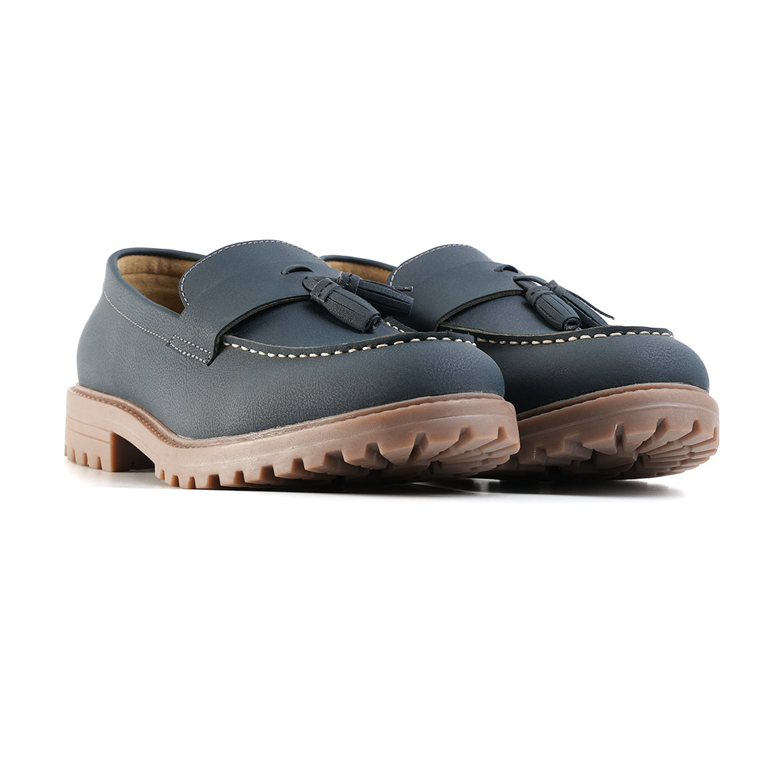 Monkstory Cosmopolitan Bold Tassel Loafers  - Blue