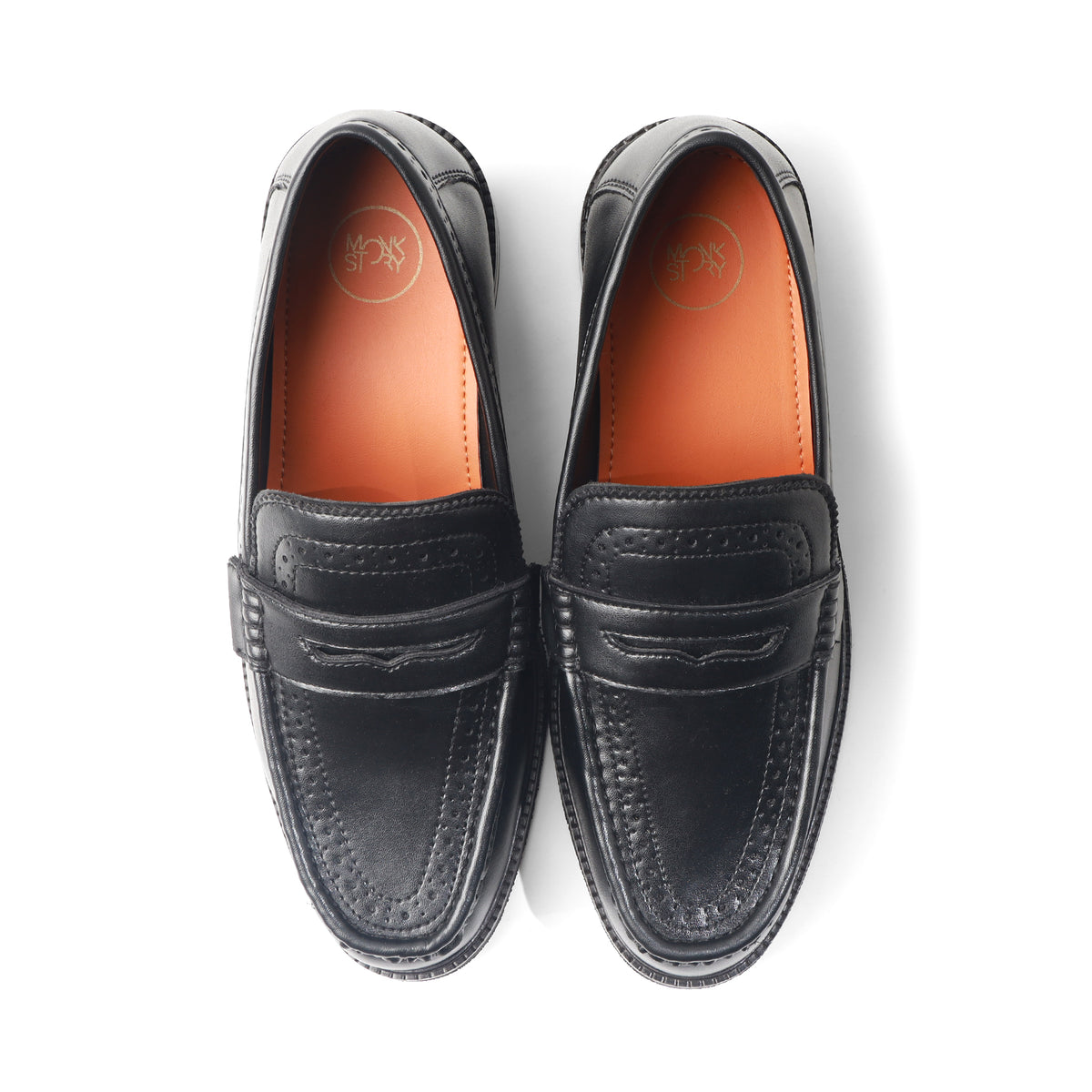 Monkstory Atelier 1936 Penny Brogue Loafers – Black