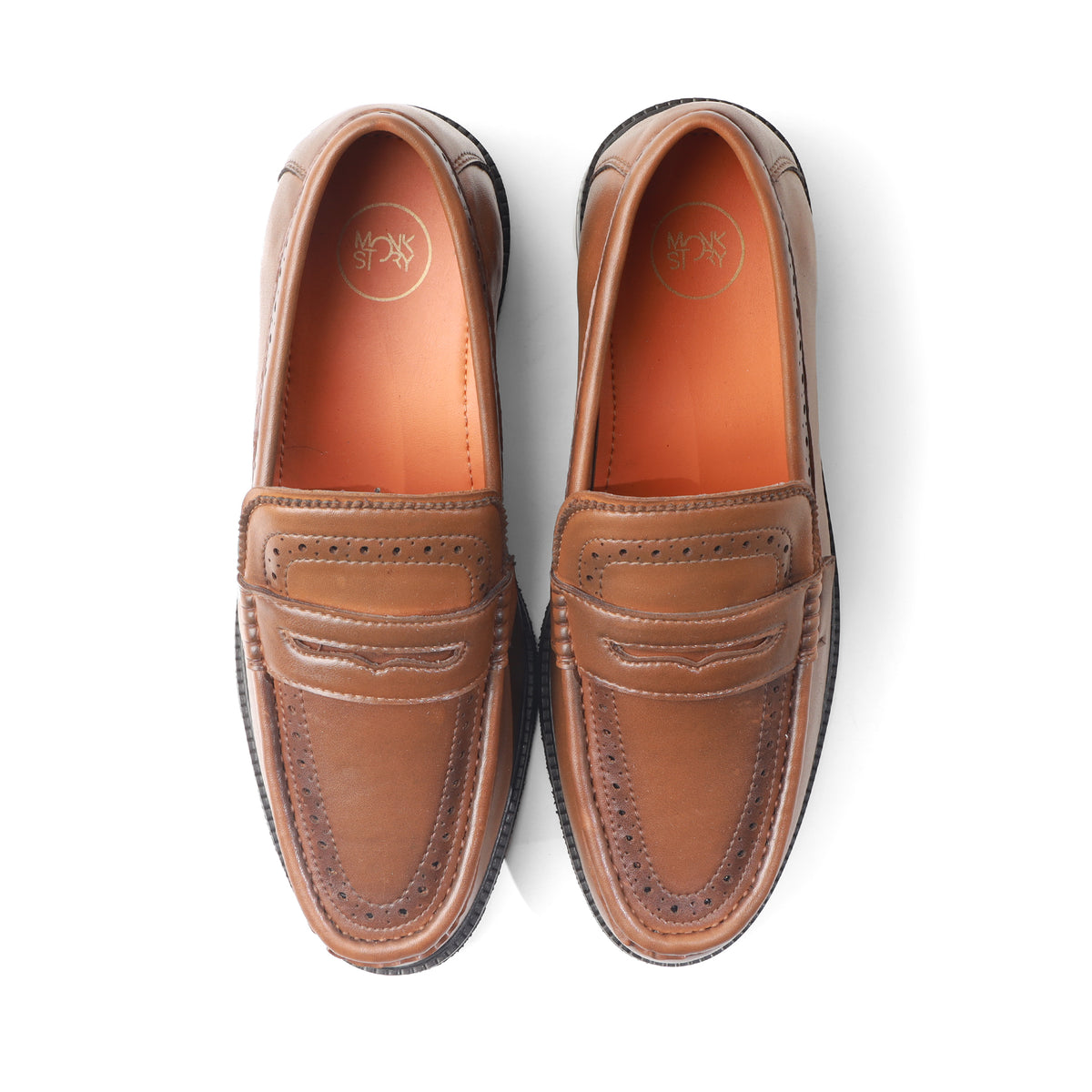 Monkstory Atelier 1936 Penny Brogue Loafers – Tan