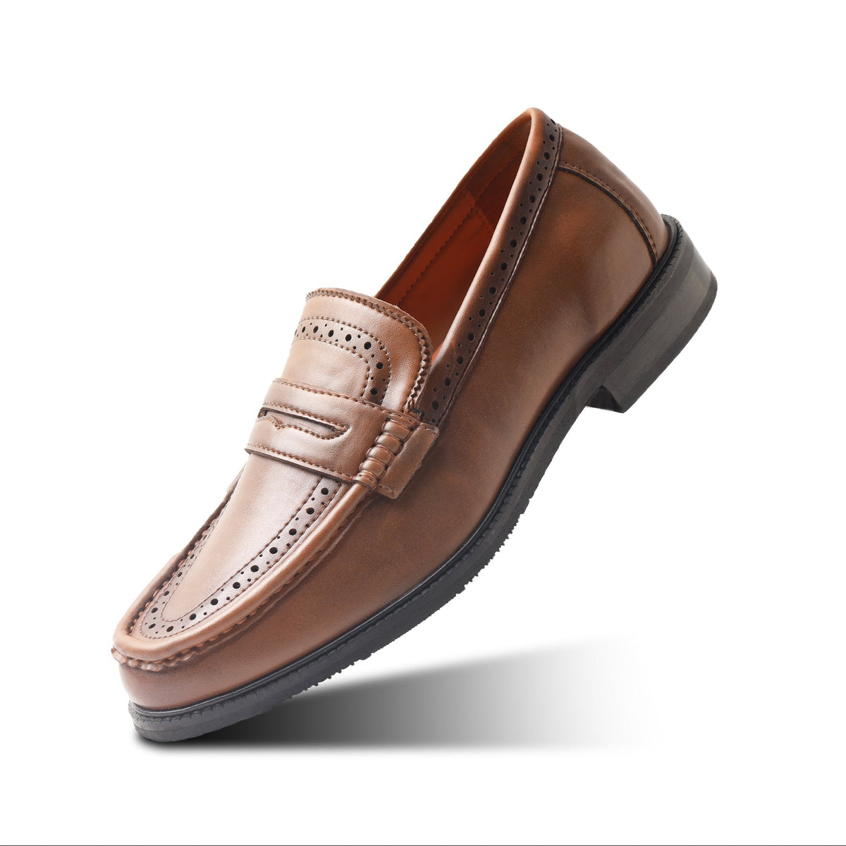 Monkstory Atelier 1936 Penny Brogue Loafers – Tan