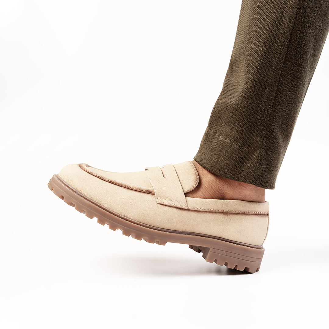 Monkstory Cosmopolitan Dune Penny Loafers  - Beige