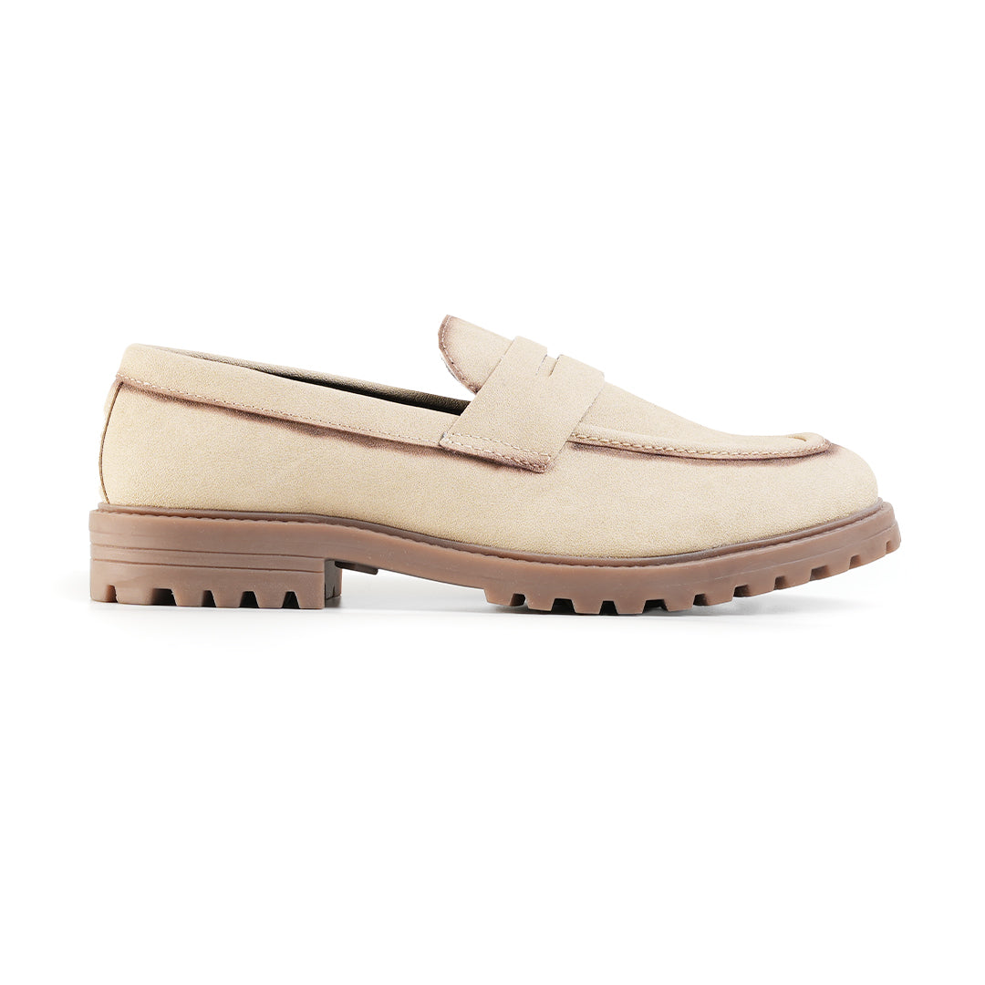 Monkstory Cosmopolitan Dune Penny Loafers  - Beige