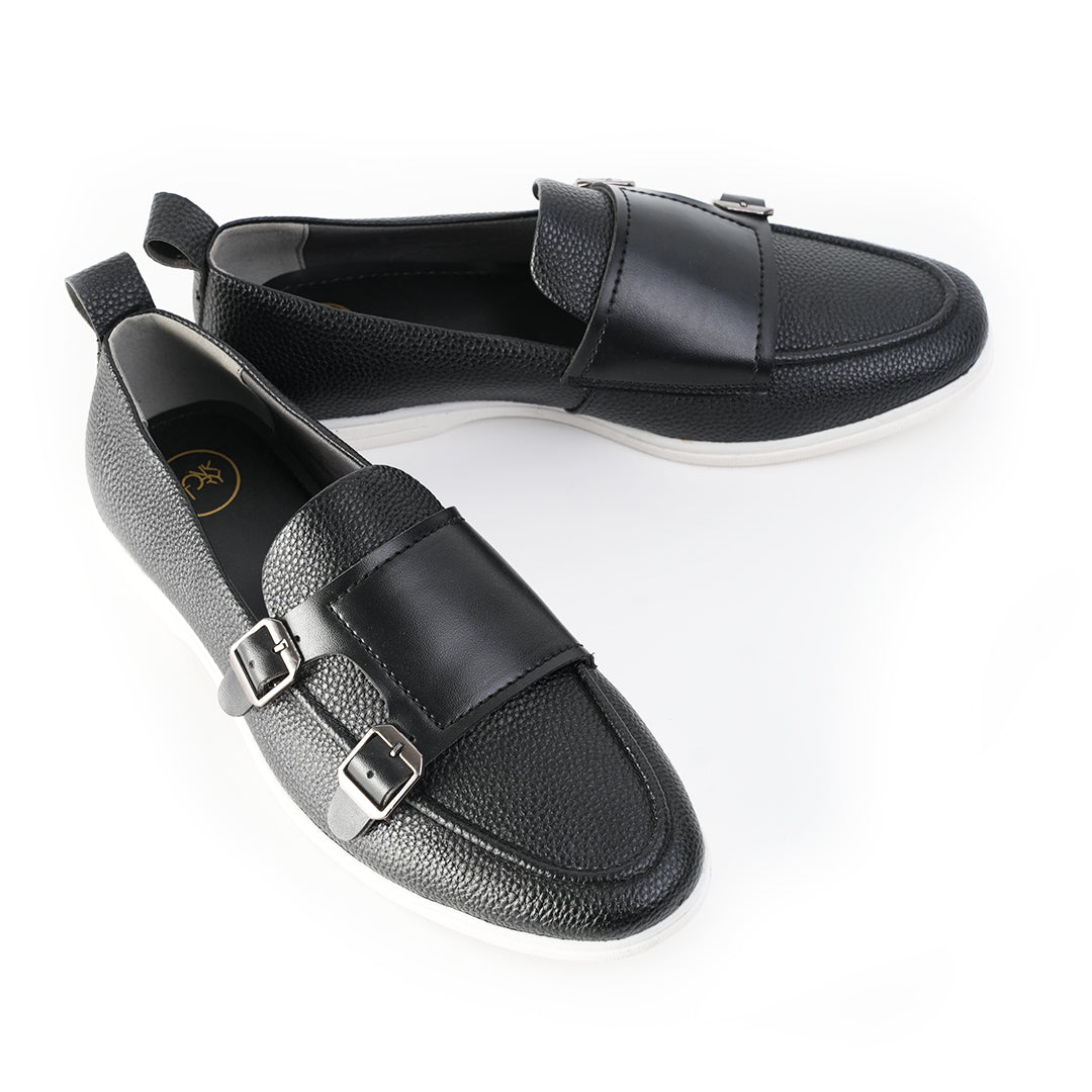 Monkstory Yacht Club Double Monk Slip-Ons - Black